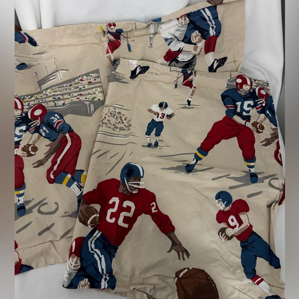 Pottery Barn Football Pillow Shams Standard Set Of 2